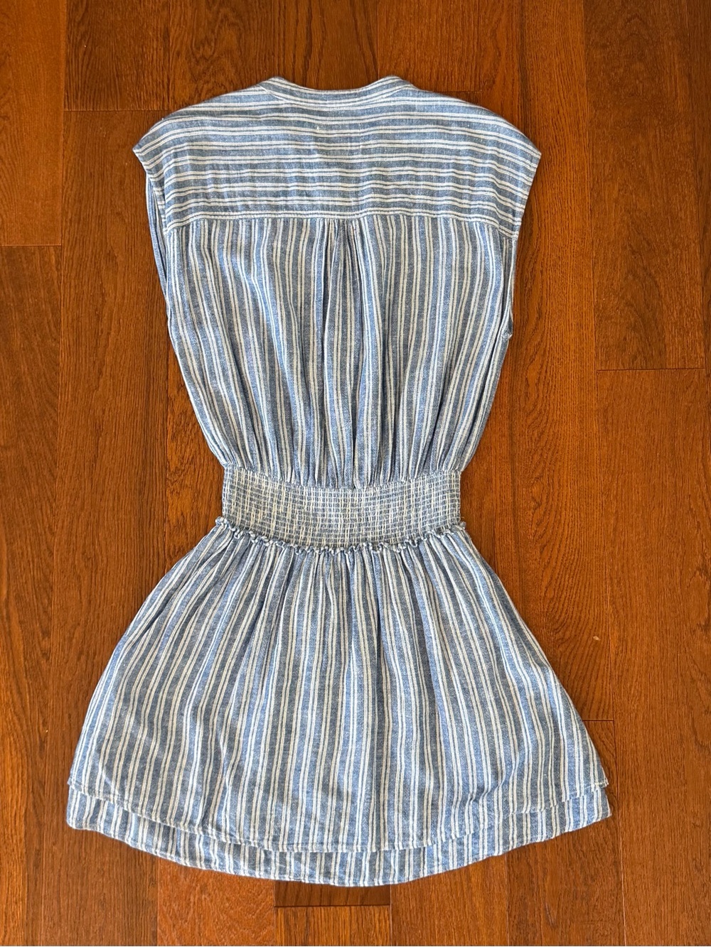 Rails Angelina Smocked Waist Minidress In Cascade Stripe M - Picture 3 of 6
